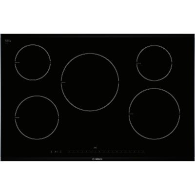 Bosch Logixx PIM875N14E 80cm Induction Hob in Black with Steel Trim Bosch Logixx PIM875N14E 80cm Induction Hob in Black with Steel Trim